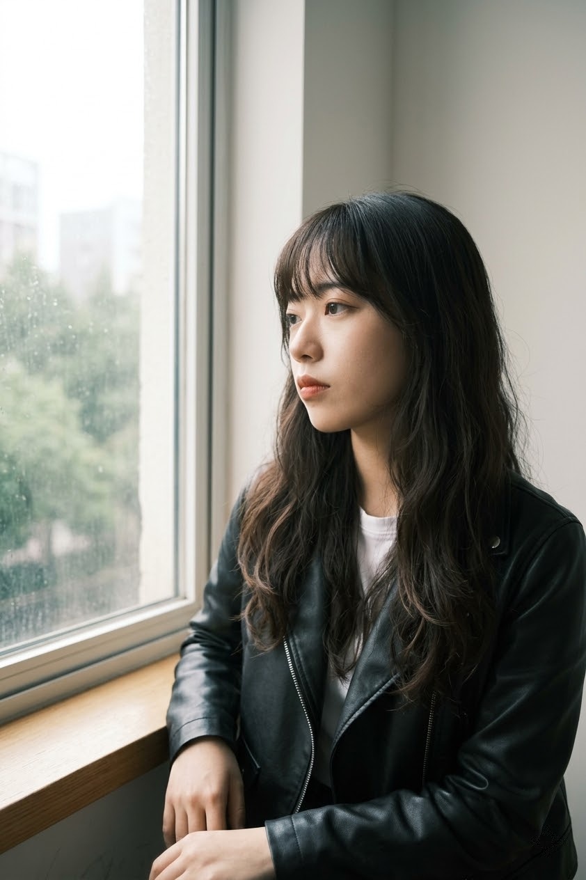 初花 写实风 窗边 阴天