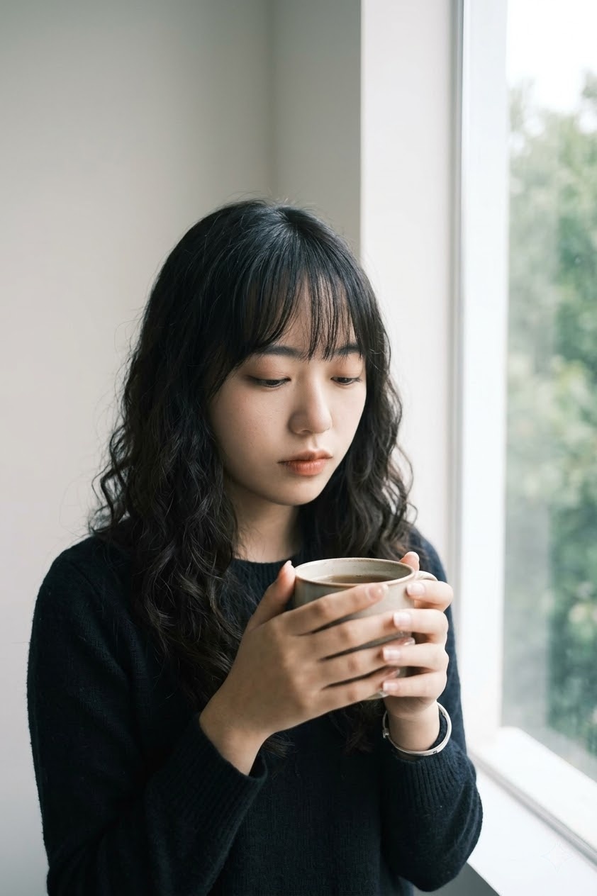 初花 写实风 窗边 阴天